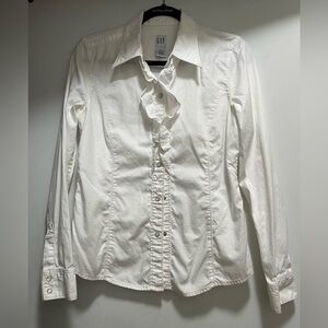 GAP Ivory Ruffle Front Blouse